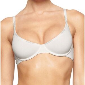 SKIMS Cotton Logo Demi Bra in Marble 34C